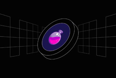 Fundo preto com o símbolo da criptomoeda Osmosis (OSMO) ao centro.