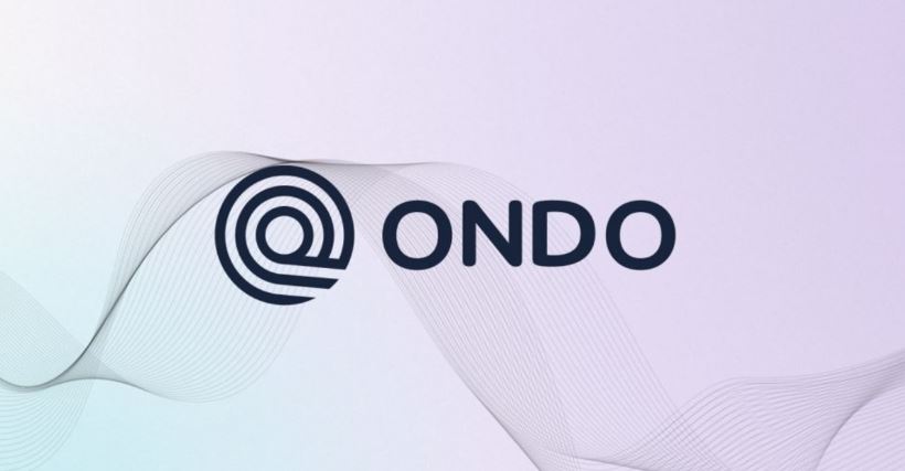 Logo da criptomoeda Ondo (ONDO) em fundo neutro.