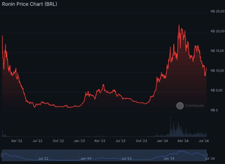 A Ronin em março de 2024 valorizou R$ 23,13.